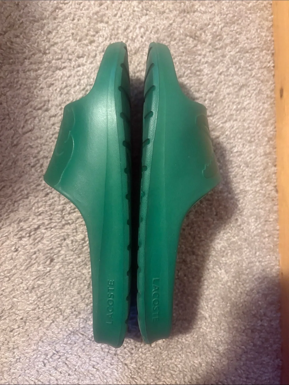 Lacoste Green Crocodile Slide Sandals, Men’s Size 9